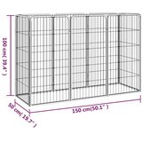  Ograda za pse s 8 panela crna 50 x 100 cm čelik obložen prahom | shoptok.hr