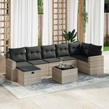 vidaXL 8-dijelni set vrtnih sofa od poliratana s jastucima svjetlosivi | shoptok.hr