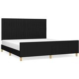  Za krevet s uzglavljem crni 180 x 200 cm od tkanine | shoptok.hr