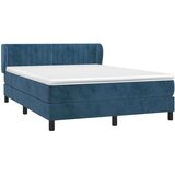 vidaXL Box spring postelja z vzmetnico temno modra 140x190cm | Shoptok.si
