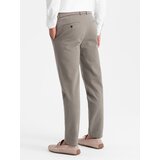 Ombre Classic men's chino pants with fine texture - dark beige | shoptok.hr
