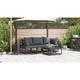 vidaXL Sjedeća garnitura za vrt 4 pcs Crna 70 x 70 x 32 cm Aluminij | shoptok.hr