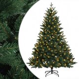  Umjetno božićno drvce s nogom 120 cm 150 LED lampica - Zelena 120 cm s LED svjetlima | shoptok.hr