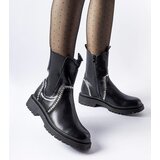 Gemre Black ankle boots embellished with rhinestones Anastasio | shoptok.hr
