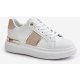 Boto Fashionable Women's Sneakers On Platform Made Of Eco Leather Beige | Shoptok.si