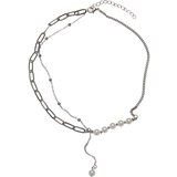 Urban Classics Accessoires Jupiter Pearl Various Chain Necklace silver Cene