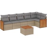  7-dijelni set vrtnih sofa od poliratana s jastucima bež | shoptok.hr