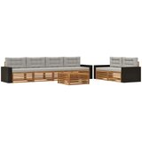 vidaXL Zunanja garnitura za sedenje 7 pcs Naravna in svetlo siva, (5000281673) | Shoptok.si