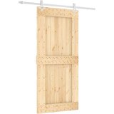  Drsna vrata s kompletom vodil 95x210 cm trdna borovina, (20999128) | Shoptok.si