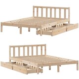 vidaXL Okvir kreveta bez madraca 120 x 200 cm od masivne borovine | shoptok.hr