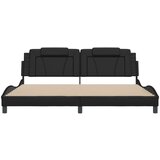  Okvir kreveta s LED svjetlima crni 200 x 200 cm od umjetne kože | shoptok.hr