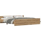 vidaXL Krevet okvir Umjetni hrast 200x200 cm Konstruirano drvo | shoptok.hr
