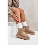 Boto Women's Suede Snow Boots on Platform Above Ankle Beige Rianaella | Shoptok.si