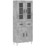  Visoka komoda siva betona 69,5x34x180 cm od konstruiranog drva | shoptok.hr