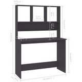  Radni stol s policama sivi 110 x 45 x 157 cm od iverice | Eponuda.ba