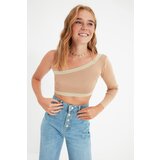 Trendyol Mink Crop One Shoulder Knitwear Blouse | Shoptok.si