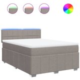 vidaXL Box spring postelja z vzmetnico taupe 140x200 cm blago, (21306596) | Shoptok.si