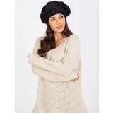 Fashion Hunters Women's black beret winter hat