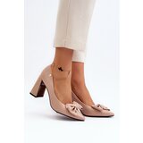 VINCEZA Pumps With Bow On Stiletto Beige Ariemessa | shoptok.hr
