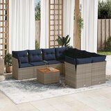  9-dijelni set vrtnih sofa od poliratana s jastucima sivi | shoptok.hr