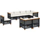 vidaXL 8-dijelni set vrtnih sofa od poliratana s jastucima crni | shoptok.hr