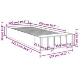  Okvir kreveta boja betona 100x200 cm od konstruiranog drva | shoptok.hr