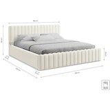 Makamii Sivi tapecirani bračni krevet s prostorom za odlaganje s podnicom 160x200 cm Lemi – | shoptok.hr