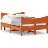  The Living Store Posteljni okvir brez vzmetnice voščeno rjav 120x190 cm borovina - Posteljni Okvir, (21500937) | Shoptok.si