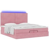  Otomanski posteljni okvir z vzmetnicami roza 200x200cm žamet, (22053104) | Shoptok.si