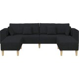 SOFA s jastukom 3 pcs Crna tkanina | Eponuda.com