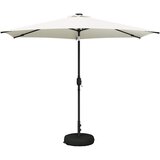 vidaXL Suncobran za vrt s LED svjetlima i postoljem 300 x 300 cm - Krem 3 x 3 m | shoptok.hr