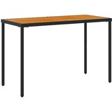  Vrtni stol s pločom od drva bagrema crni 115x54x74 cm poliratan | shoptok.hr
