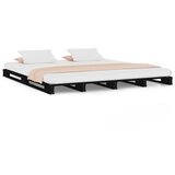The Living Store Postelja iz palet črna 135x190 cm trdna borovina - Postelja Iz Palet, (21492101) | Shoptok.si
