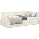  Kutni krevetni okvir s madracem s uzglavljem 2 pcs Krema Baršun | Eponuda.com