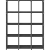 Police za izlaganje s 12 kocki od tkanine 103x30x141 cm sive | shoptok.hr