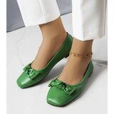 Gemre Green ballet flats with a bow Tabitha Cene