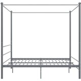  Posteljni okvir z ogrodjem za baldahin siv kovinski 200x200 cm | Shoptok.si
