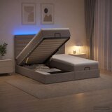  Krevet od pjene s madracem i LED-om Sivosmeđa 200 x 200 cm | shoptok.hr