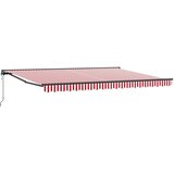 vidaXL Retraktilna tenda Rdeča in bela črta 450x300 cm blago - - Rdeča - 36.39 - 450x300 cm - 2025- | Shoptok.si