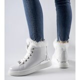Gemre White patent leather sneakers with fur Fiemme | Shoptok.si