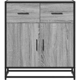 vidaXL Komoda siva sonoma 68x35x76 cm inženirski les in kovina | Shoptok.si