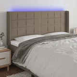 Led uzglavlje smeđesivo 163 x 16 x 118/128 cm od tkanine