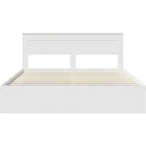  Konstrukcija postelje Bela 200 x 200 cm Masivno borovo les, (5000103846) | Shoptok.si