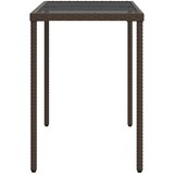  Vrtni stol sa staklenom pločom smeđi 115x54x74 cm od poliratana | shoptok.hr