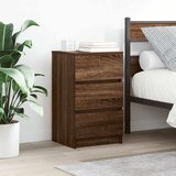 vidaXL Noćni ormarić s 3 ladice smeđi hrast 39x35x65 cm | shoptok.hr
