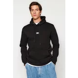 Trendyol Black Men's Regular/Regular fit hoodie with tag pockets, fleece interior thick Sweatshirt.