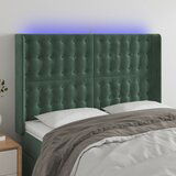  the living store led posteljno vzglavje temno zeleno 147x16x118/128 cm žamet - led vzglavje, (21487823) Cene