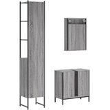  3-dijelni set kupaonskog namještaja siva boja hrasta drveni | shoptok.hr