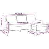  Trosjed s tabureom crvena boja vina 180 cm baršunasti | shoptok.hr