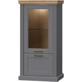 vitrina TARA-V2S - kolekcija tara - pacifik/graf mat lak/grafit mat lak - 66x132x48cm